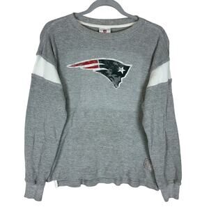 NFL Vintage Collection Reebok Shirt New England Patriots Mens Gray Long Sleeve